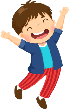 A boy is jumping in the air with his arms outstretched.